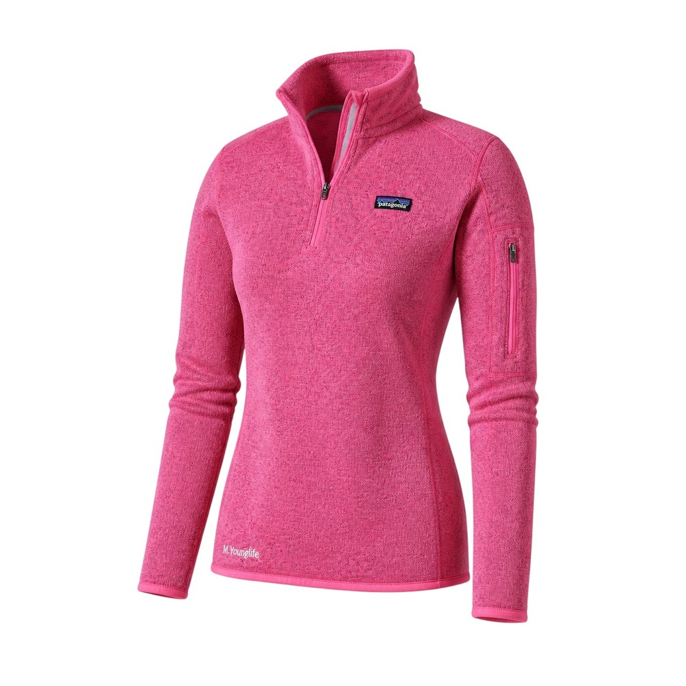 Patagonia Better Sweater Womens Small Pink 1/4 Zip Fleece Pullover Young Life - Picture 1 of 13
